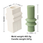 Nordic Vase Candle Moulds 11 - Silicone Mould, Mold for DIY Candles. Created using candle making kit with cotton candle wicks and candle colour chips. Using soy wax for pillar candles. Sold by Myka Candles Moulds Australia