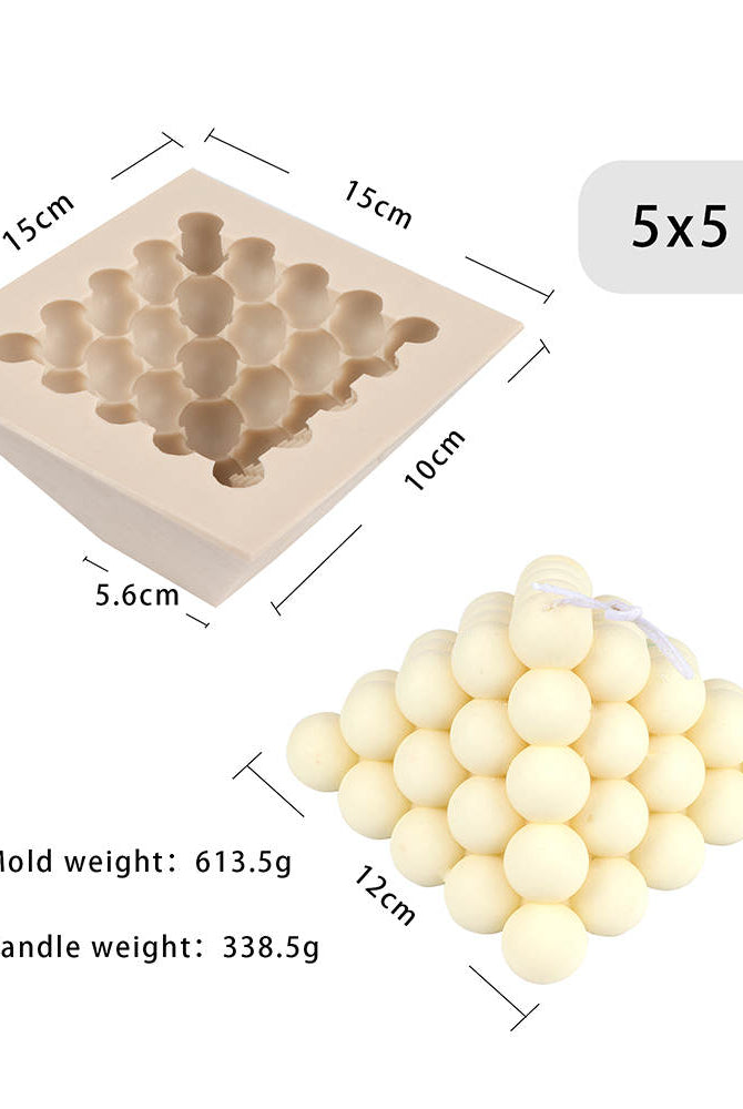 Bubble Pyramid Candle Moulds 2 - Silicone Mould, Mold for DIY Candles. Created using candle making kit with cotton candle wicks and candle colour chips. Using soy wax for pillar candles. Sold by Myka Candles Moulds Australia