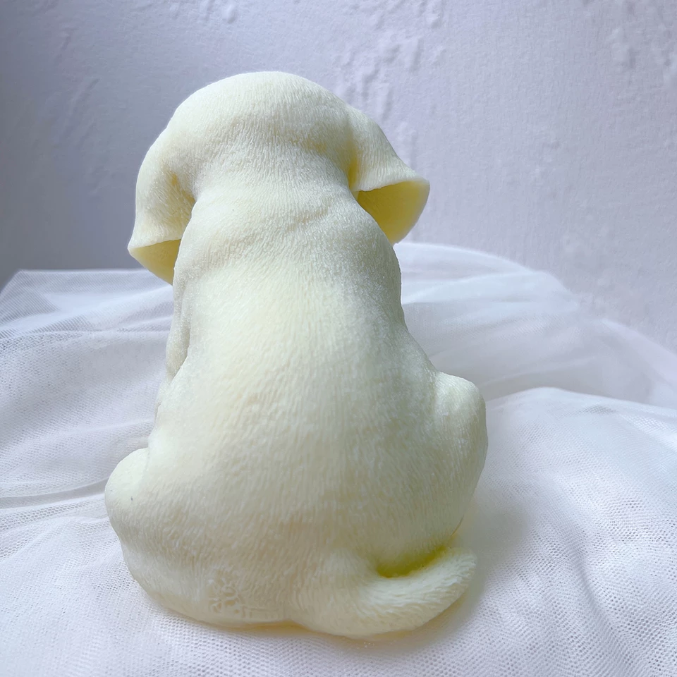 Beagle Candle Mould 5 - Silicone Mould, Mold for DIY Candles. Created using candle making kit with cotton candle wicks and candle colour chips. Using soy wax for pillar candles. Sold by Myka Candles Moulds Australia