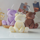 Teddy Bear Candle Mould 2 - Silicone Mould, Mold for DIY Candles. Created using candle making kit with cotton candle wicks and candle colour chips. Using soy wax for pillar candles. Sold by Myka Candles Moulds Australia