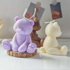 Teddy Bear Candle Mould 0 - Silicone Mould, Mold for DIY Candles. Created using candle making kit with cotton candle wicks and candle colour chips. Using soy wax for pillar candles. Sold by Myka Candles Moulds Australia