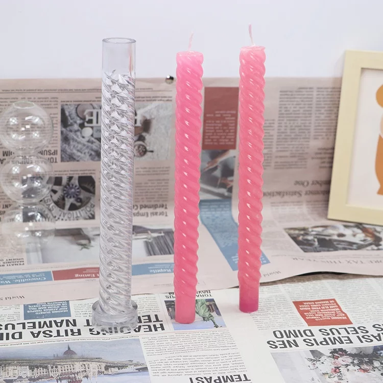 Swirl Pillar Candle Mould 0 - Silicone Mould, Mold for DIY Candles. Created using candle making kit with cotton candle wicks and candle colour chips. Using soy wax for pillar candles. Sold by Myka Candles Moulds Australia