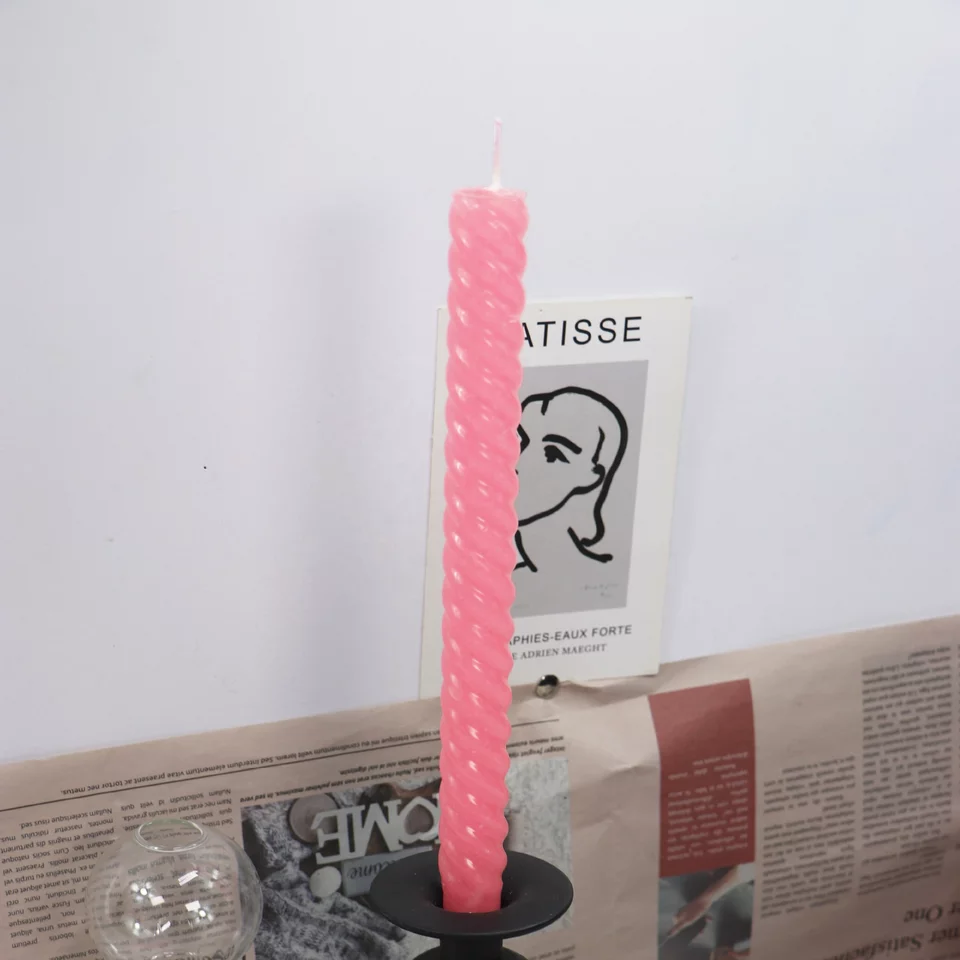 Swirl Pillar Candle Mould 1 - Silicone Mould, Mold for DIY Candles. Created using candle making kit with cotton candle wicks and candle colour chips. Using soy wax for pillar candles. Sold by Myka Candles Moulds Australia
