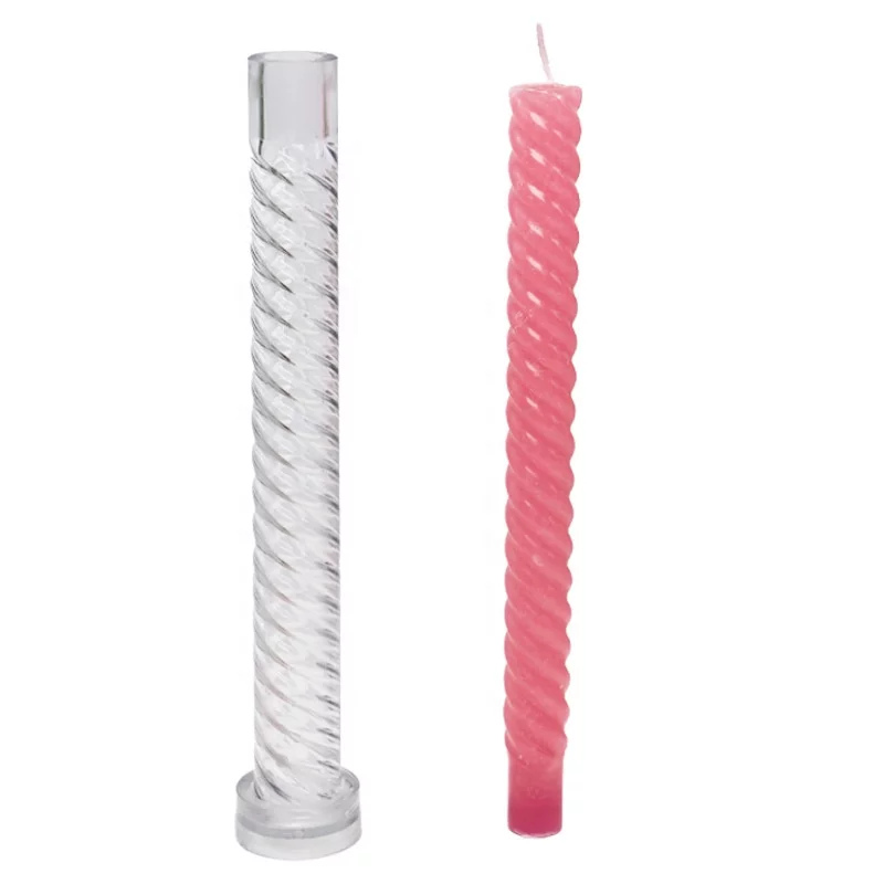 Swirl Pillar Candle Mould 2 - Silicone Mould, Mold for DIY Candles. Created using candle making kit with cotton candle wicks and candle colour chips. Using soy wax for pillar candles. Sold by Myka Candles Moulds Australia