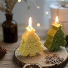 Gingerbread Tree Candle Mould 0 - Silicone Mould, Mold for DIY Candles. Created using candle making kit with cotton candle wicks and candle colour chips. Using soy wax for pillar candles. Sold by Myka Candles Moulds Australia