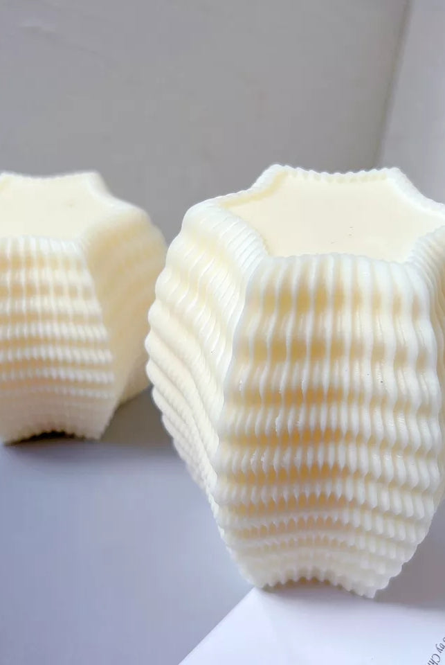 Ribbed Star Candle Moulds 1 - Silicone Mould, Mold for DIY Candles. Created using candle making kit with cotton candle wicks and candle colour chips. Using soy wax for pillar candles. Sold by Myka Candles Moulds Australia