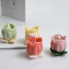 Blooming Tulip Candle Mould 4 - Silicone Mould, Mold for DIY Candles. Created using candle making kit with cotton candle wicks and candle colour chips. Using soy wax for pillar candles. Sold by Myka Candles Moulds Australia