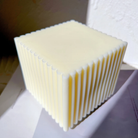 Ribbed Cube Candle Mould 5 - Silicone Mould, Mold for DIY Candles. Created using candle making kit with cotton candle wicks and candle colour chips. Using soy wax for pillar candles. Sold by Myka Candles Moulds Australia