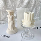 Trio Goddess Pillar Candle Mould 0 - Silicone Mould, Mold for DIY Candles. Created using candle making kit with cotton candle wicks and candle colour chips. Using soy wax for pillar candles. Sold by Myka Candles Moulds Australia