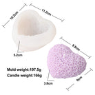 Flower Heart Candle Mould 10 - Silicone Mould, Mold for DIY Candles. Created using candle making kit with cotton candle wicks and candle colour chips. Using soy wax for pillar candles. Sold by Myka Candles Moulds Australia