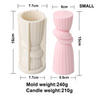 Tie the Knot Pillar Candle Mould 4 - Silicone Mould, Mold for DIY Candles. Created using candle making kit with cotton candle wicks and candle colour chips. Using soy wax for pillar candles. Sold by Myka Candles Moulds Australia