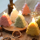 Gingerbread Tree Candle Mould 2 - Silicone Mould, Mold for DIY Candles. Created using candle making kit with cotton candle wicks and candle colour chips. Using soy wax for pillar candles. Sold by Myka Candles Moulds Australia