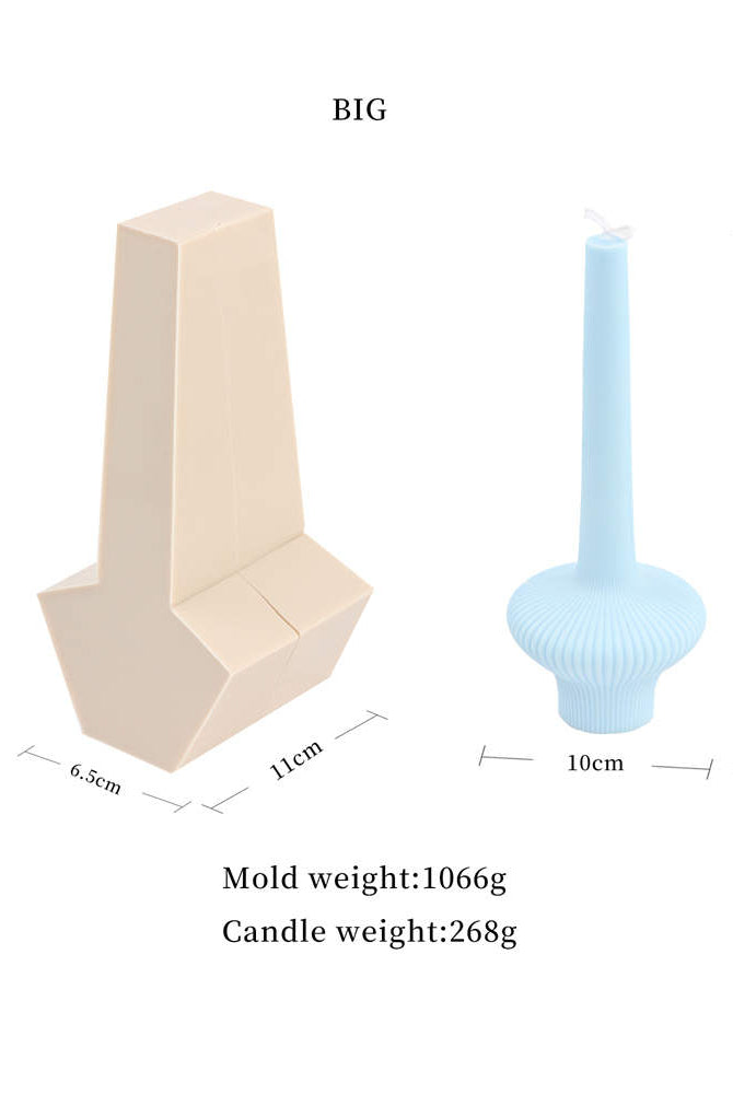 Lamp Candle Mould 7 - Silicone Mould, Mold for DIY Candles. Created using candle making kit with cotton candle wicks and candle colour chips. Using soy wax for pillar candles. Sold by Myka Candles Moulds Australia
