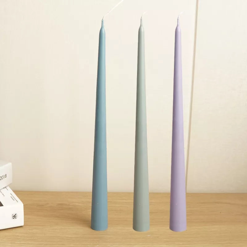 Tapered Pillar Candle Mould 0 - Silicone Mould, Mold for DIY Candles. Created using candle making kit with cotton candle wicks and candle colour chips. Using soy wax for pillar candles. Sold by Myka Candles Moulds Australia