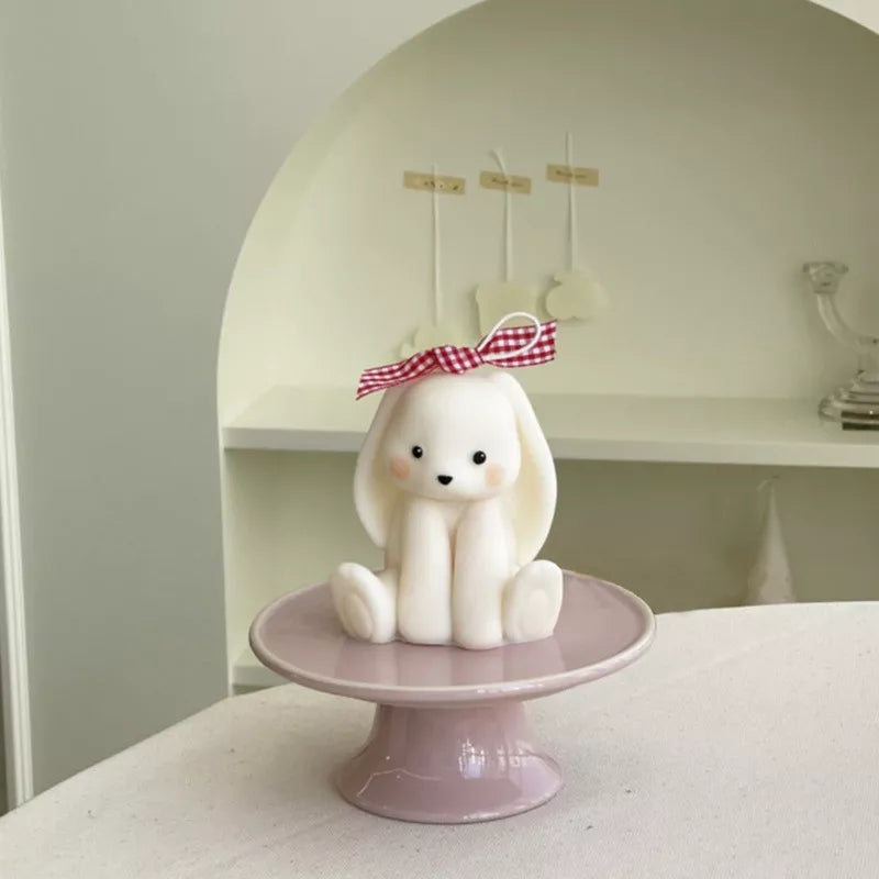 Bunny Rabbit Candle Mould 6 - Silicone Mould, Mold for DIY Candles. Created using candle making kit with cotton candle wicks and candle colour chips. Using soy wax for pillar candles. Sold by Myka Candles Moulds Australia