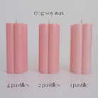 Candle Colour 4 - Silicone Mould, Mold for DIY Candles. Created using candle making kit with cotton candle wicks and candle Colour chips. Sold by Myka Candles Moulds Australia.