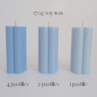 Candle Colour 1 - Silicone Mould, Mold for DIY Candles. Created using candle making kit with cotton candle wicks and candle Colour chips. Sold by Myka Candles Moulds Australia.