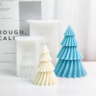 Spinning Christmas Tree Candle Mould 5 - Silicone Mould, Mold for DIY Candles. Created using candle making kit with cotton candle wicks and candle colour chips. Using soy wax for pillar candles. Sold by Myka Candles Moulds Australia