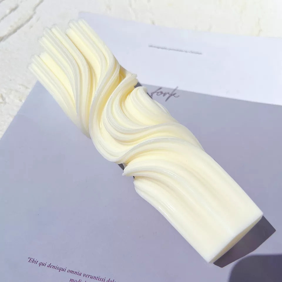 Abstract Pillar Candle Mould 1 - Silicone Mould, Mold for DIY Candles. Created using candle making kit with cotton candle wicks and candle colour chips. Using soy wax for pillar candles. Sold by Myka Candles Moulds Australia