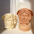 Medusa Candle Mould 4 - Silicone Mould, Mold for DIY Candles. Created using candle making kit with cotton candle wicks and candle colour chips. Using soy wax for pillar candles. Sold by Myka Candles Moulds Australia
