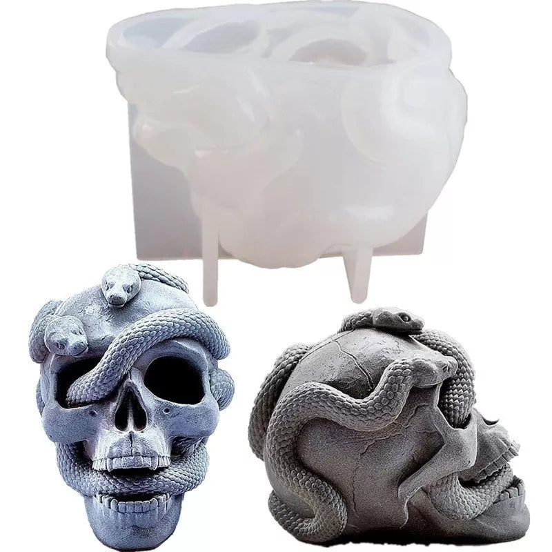Skull Candle Mould 0 - Silicone Mould, Mold for DIY Candles. Created using candle making kit with cotton candle wicks and candle colour chips. Using soy wax for pillar candles. Sold by Myka Candles Moulds Australia