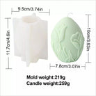 Floral Egg Candle Moulds 10 - Silicone Mould, Mold for DIY Candles. Created using candle making kit with cotton candle wicks and candle colour chips. Using soy wax for pillar candles. Sold by Myka Candles Moulds Australia