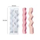 Zigzag & Wavy Candle Mould 5 - Silicone Mould, Mold for DIY Candles. Created using candle making kit with cotton candle wicks and candle colour chips. Using soy wax for pillar candles. Sold by Myka Candles Moulds Australia