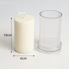 Ribbed Pillar Candle Moulds 4 - Silicone Mould, Mold for DIY Candles. Created using candle making kit with cotton candle wicks and candle colour chips. Using soy wax for pillar candles. Sold by Myka Candles Moulds Australia