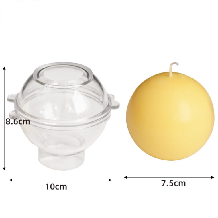 Orb Candle Moulds 4 - Silicone Mould, Mold for DIY Candles. Created using candle making kit with cotton candle wicks and candle colour chips. Using soy wax for pillar candles. Sold by Myka Candles Moulds Australia