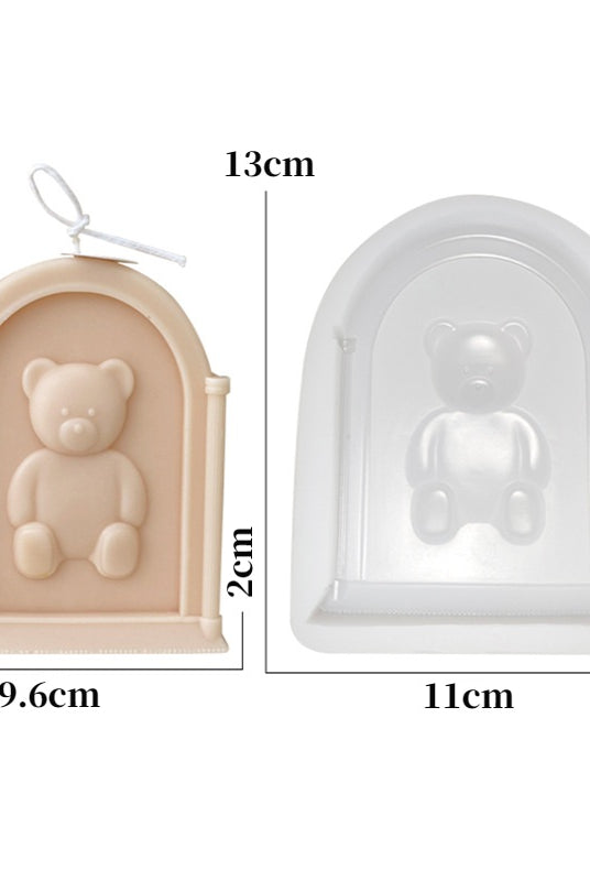 Arch Bear Candle Mould 6 - Silicone Mould, Mold for DIY Candles. Created using candle making kit with cotton candle wicks and candle colour chips. Using soy wax for pillar candles. Sold by Myka Candles Moulds Australia