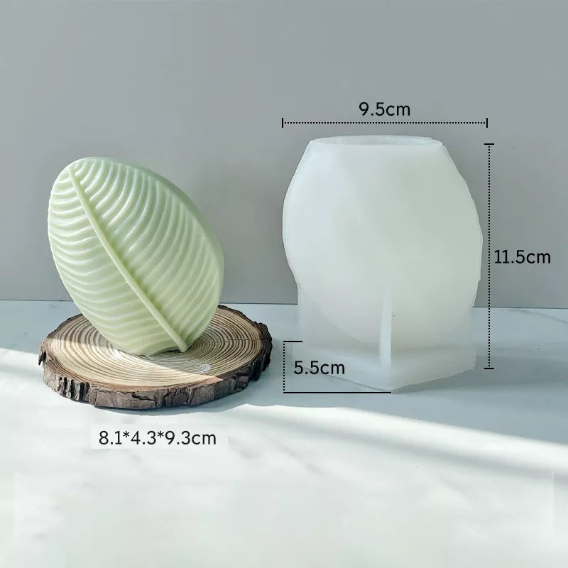 Leaf Candle Mould 4 - Silicone Mould, Mold for DIY Candles. Created using candle making kit with cotton candle wicks and candle colour chips. Using soy wax for pillar candles. Sold by Myka Candles Moulds Australia