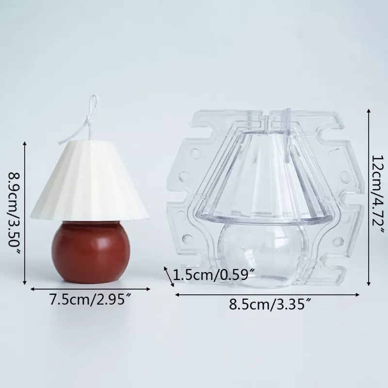 Mushroom Lamp Candle Mould 3 - Silicone Mould, Mold for DIY Candles. Created using candle making kit with cotton candle wicks and candle colour chips. Using soy wax for pillar candles. Sold by Myka Candles Moulds Australia