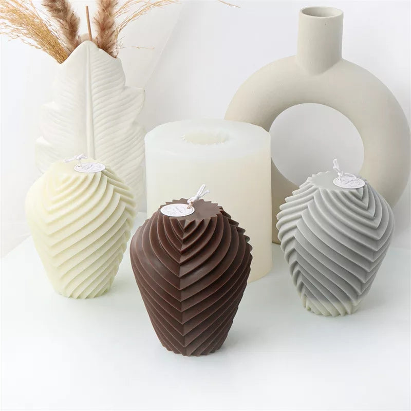 Valentina Vase Candle Mould 7 - Silicone Mould, Mold for DIY Candles. Created using candle making kit with cotton candle wicks and candle colour chips. Using soy wax for pillar candles. Sold by Myka Candles Moulds Australia