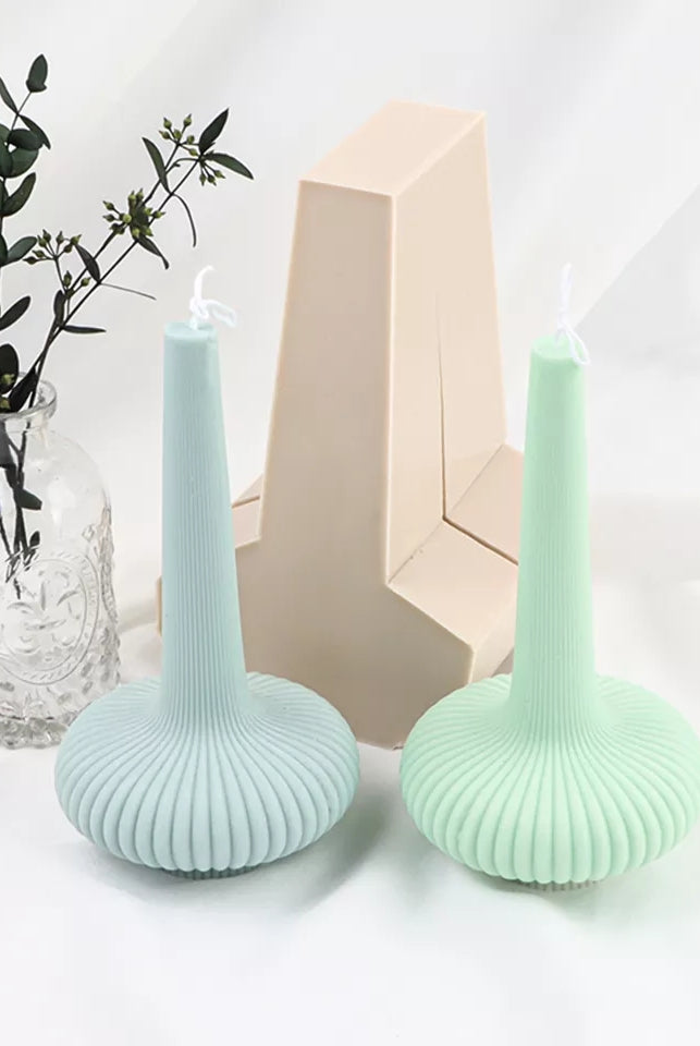 Lamp Candle Mould 2 - Silicone Mould, Mold for DIY Candles. Created using candle making kit with cotton candle wicks and candle colour chips. Using soy wax for pillar candles. Sold by Myka Candles Moulds Australia