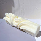 An intricate Abstract Pillar Candle Mould silicone candle mold by MYKA Candles and Moulds, designed for aesthetic candles and resin moulds.