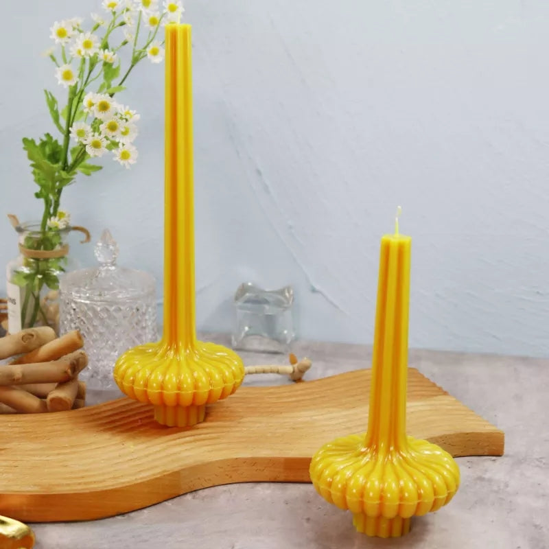 Close-up of the Acrylic Lamp Candle Moulds silicone candle mould by MYKA Candles and Moulds for soy wax, soap moulds, and baking mould hobbyists.