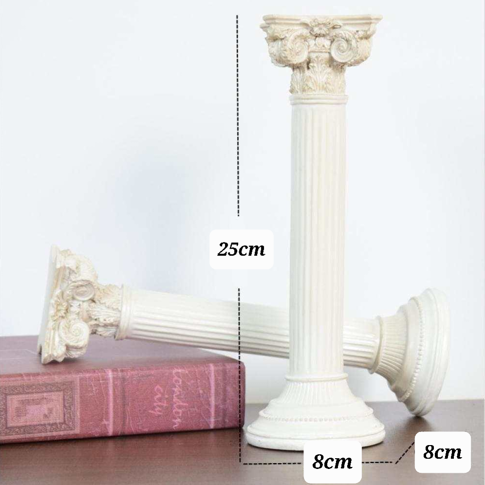 Roman Column Candle Mould 1 - Silicone Mould, Mold for DIY Candles. Created using candle making kit with cotton candle wicks and candle colour chips. Using soy wax for pillar candles. Sold by Myka Candles Moulds Australia