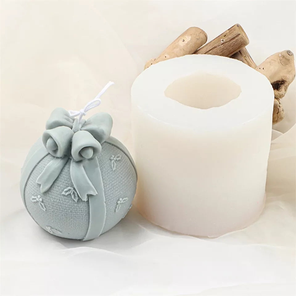 An intricate Bell Bauble Silicone Candle Moulds silicone candle mold by MYKA Candles and Moulds, designed for aesthetic candles and resin moulds.