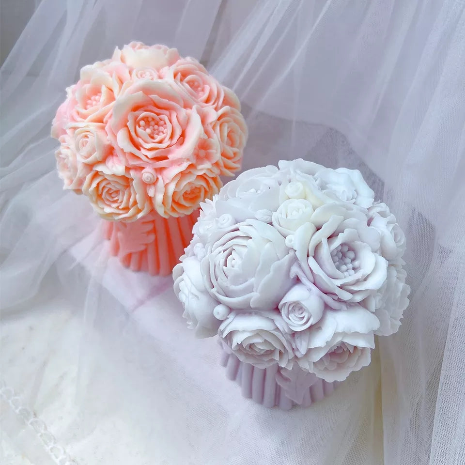 The Bouquet Candle Mould silicone candle mould by MYKA Candles and Moulds, a top choice for artistic resin moulds and baking moulds.