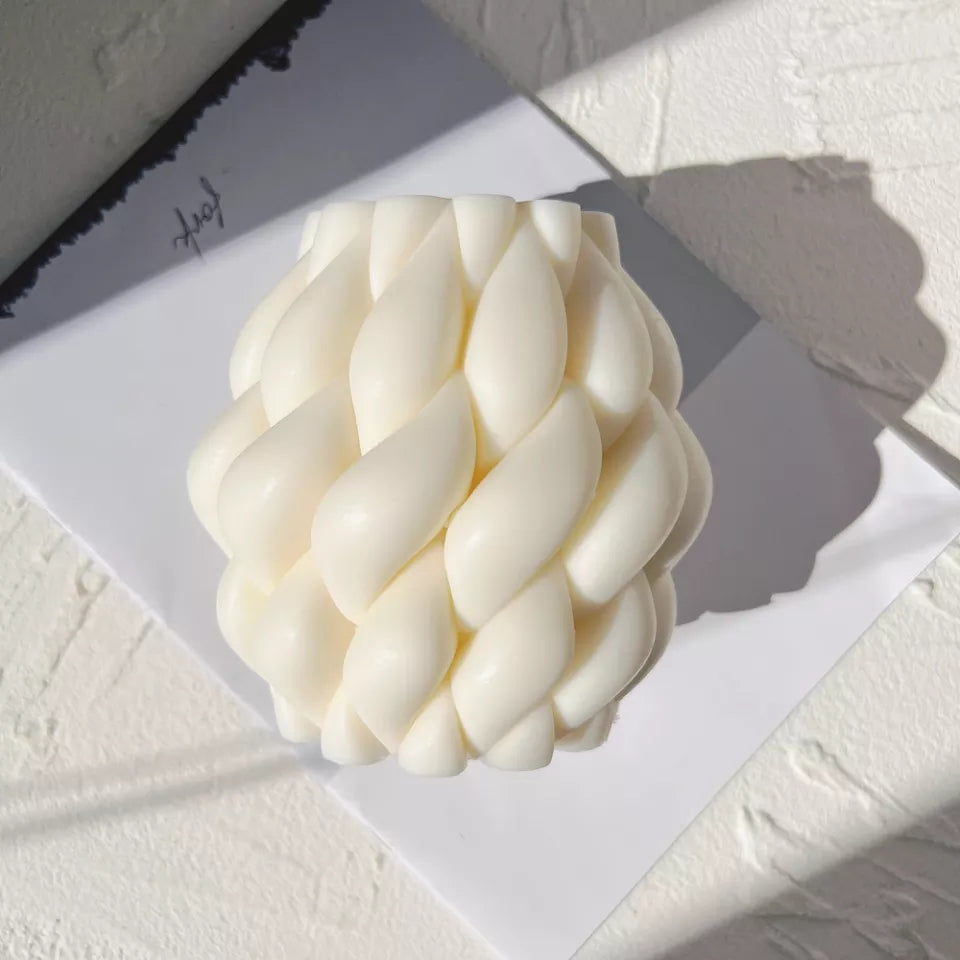 The flexible Braid Candle Mould silicone candle mould by MYKA Candles and Moulds, suitable for soap moulds and food-grade cake mould use.