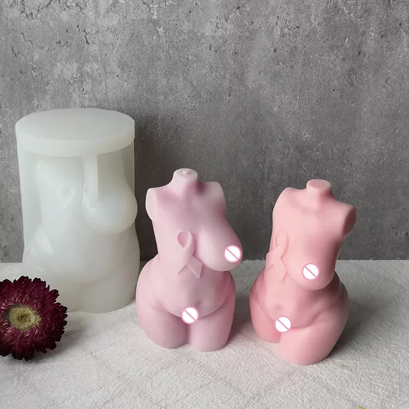 Durable Breast Cancer Candle Mould silicone candle mould by MYKA Candles and Moulds, ideal for resin moulds, soap moulds, and cake mould creations.