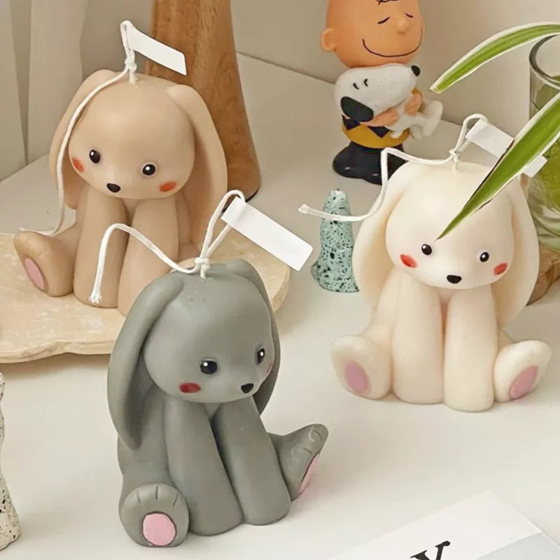 View of the Bunny Rabbit Candle Mould silicone candle mould from MYKA Candles and Moulds, ideal for DIY soap moulds and cake mould projects.