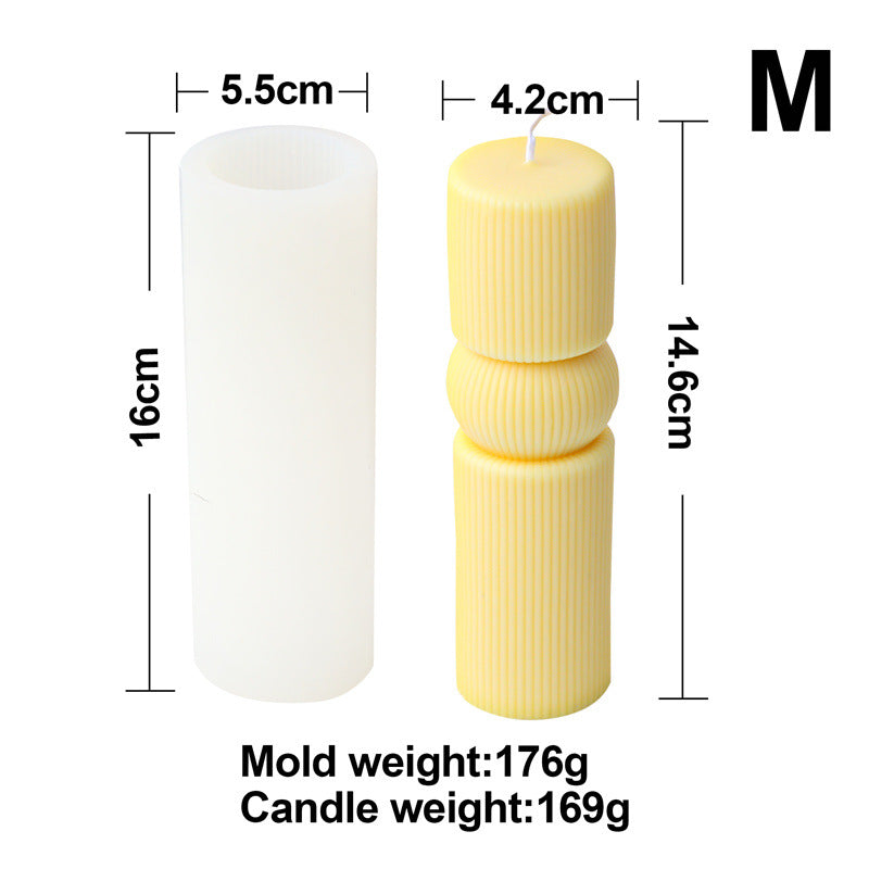 The flexible Cylindrical Column Candle Moulds silicone candle mould by MYKA Candles and Moulds, suitable for soap moulds and food-grade cake mould use.