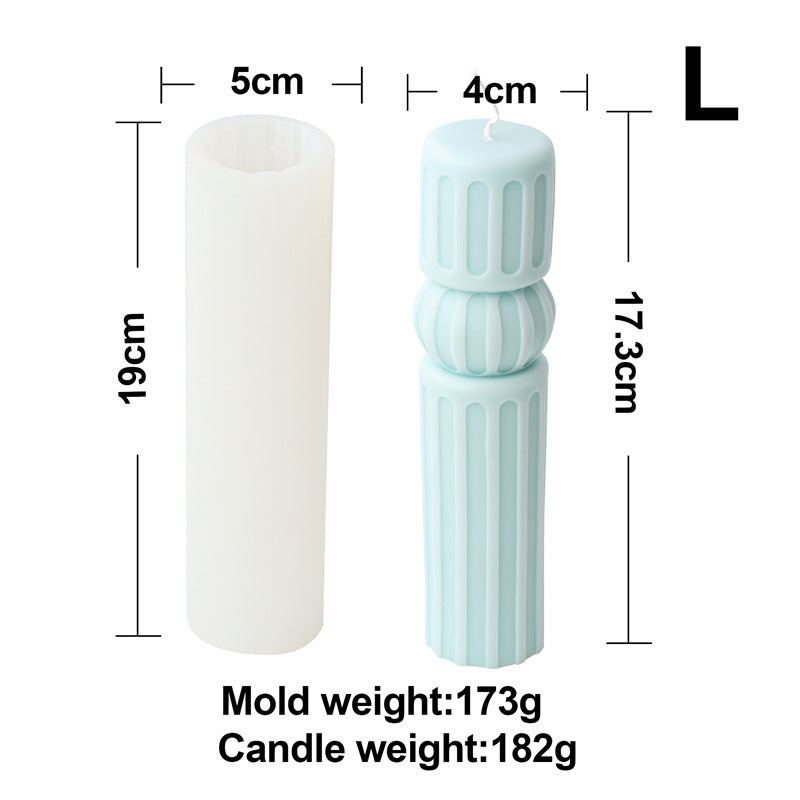 A high-performance Cylindrical Column Candle Moulds silicone candle mold from MYKA Candles and Moulds for resin art and professional baking mould use.