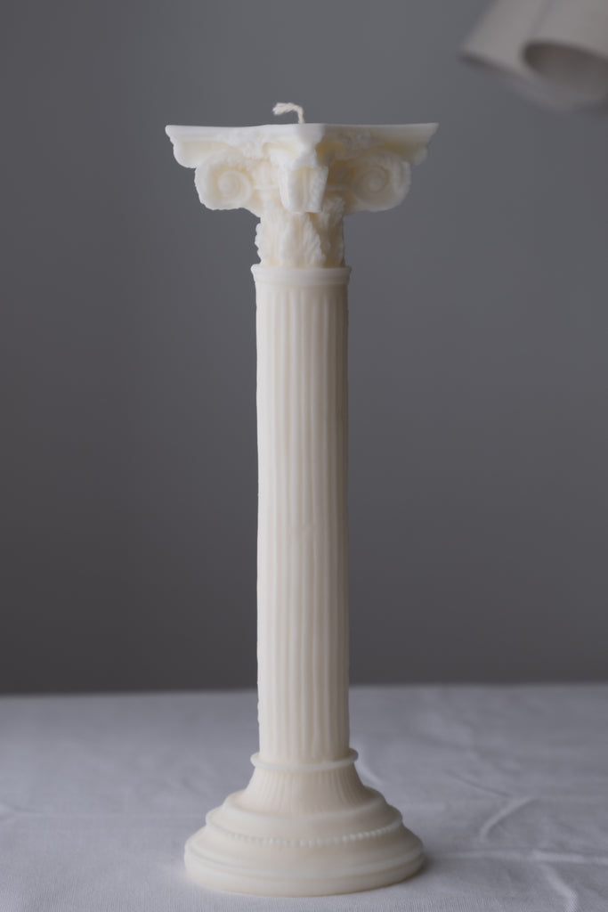 Roman Column Candle Mould 0 - Silicone Mould, Mold for DIY Candles. Created using candle making kit with cotton candle wicks and candle colour chips. Using soy wax for pillar candles. Sold by Myka Candles Moulds Australia