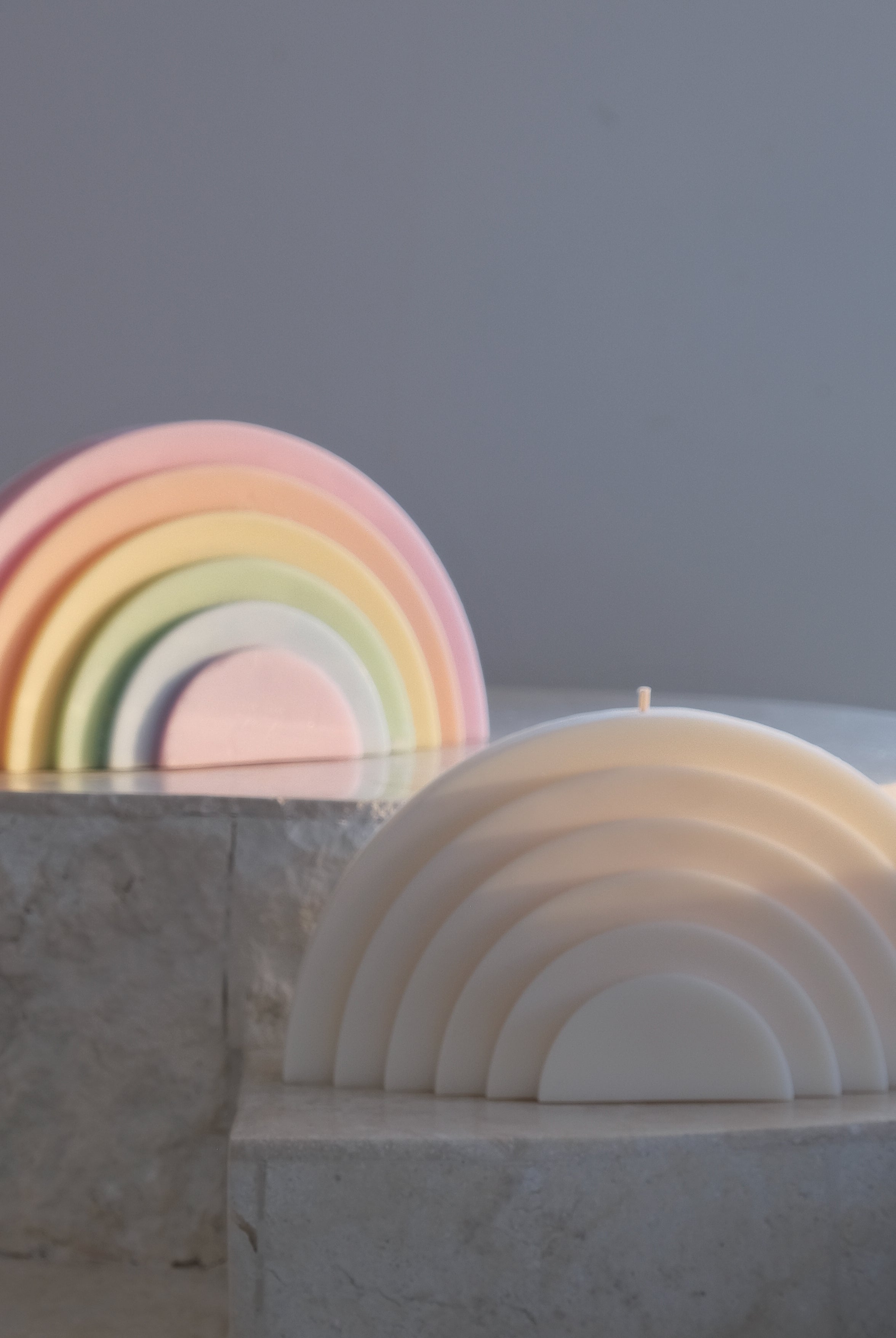 Tiered Rainbow Candle Mould 0 - Silicone Mould, Mold for DIY Candles. Created using candle making kit with cotton candle wicks and candle colour chips. Using soy wax for pillar candles. Sold by Myka Candles Moulds Australia