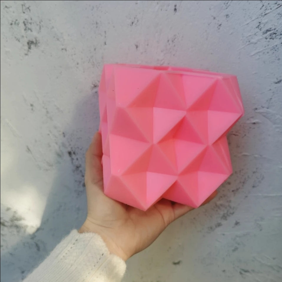 A versatile Diamond Cube Candle Mould silicone candle mould by MYKA Candles and Moulds, suitable for resin moulds and decorative cake mould shapes.