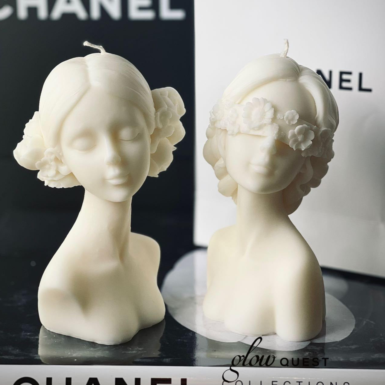 An aesthetic Flower Princess Candle Moulds silicone candle mould from MYKA Candles and Moulds, perfect for soap, resin, and cake mould art.