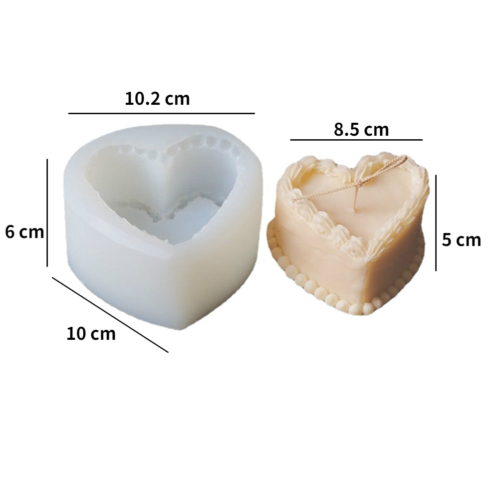 Professional Heart Cake Candle Mould silicone candle mould by MYKA Candles and Moulds, also used for resin moulds and baking mould designs.