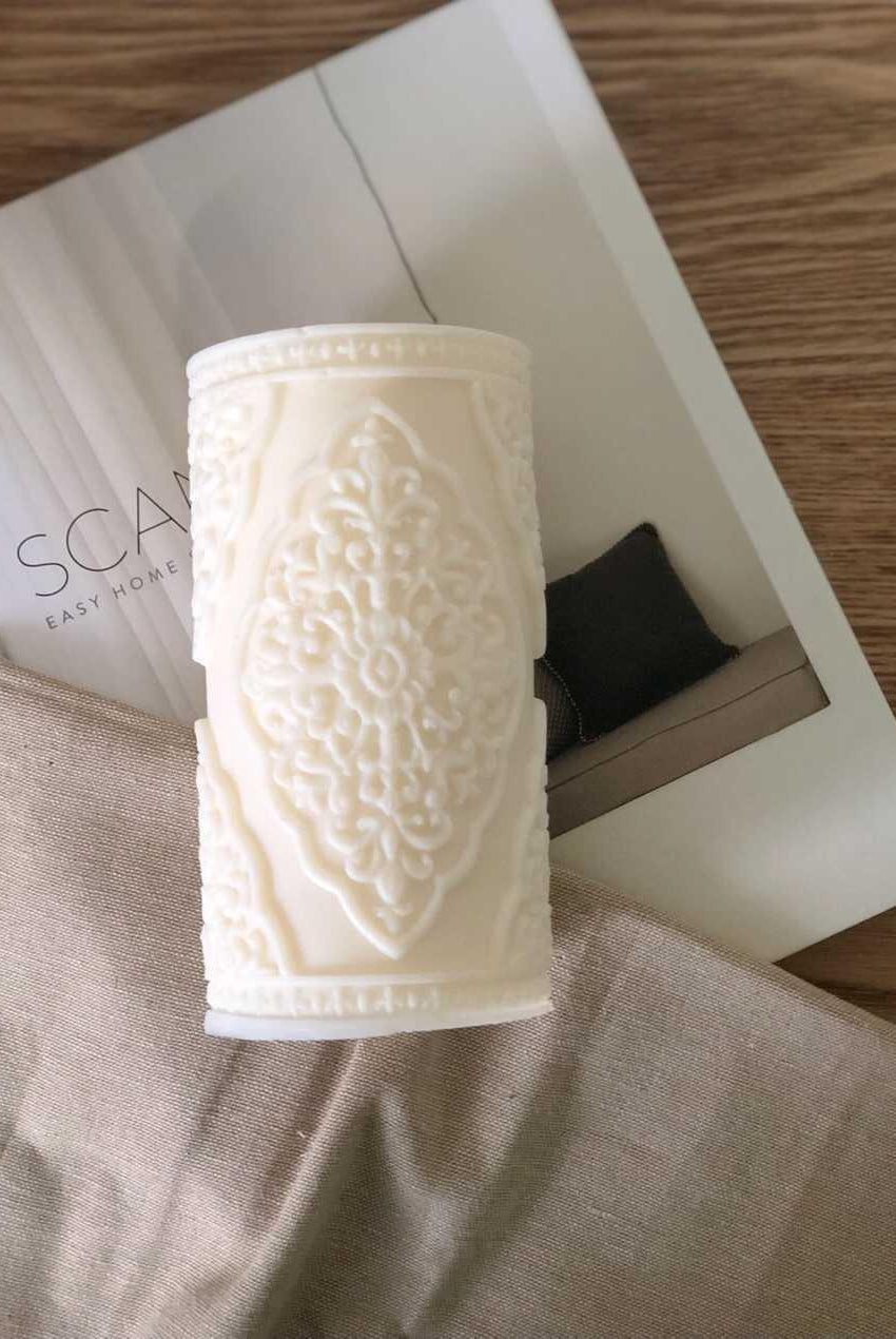 Morocco Candle Mould 0 - Silicone Mould, Mold for DIY Candles. Created using candle making kit with cotton candle wicks and candle colour chips. Using soy wax for pillar candles. Sold by Myka Candles Moulds Australia